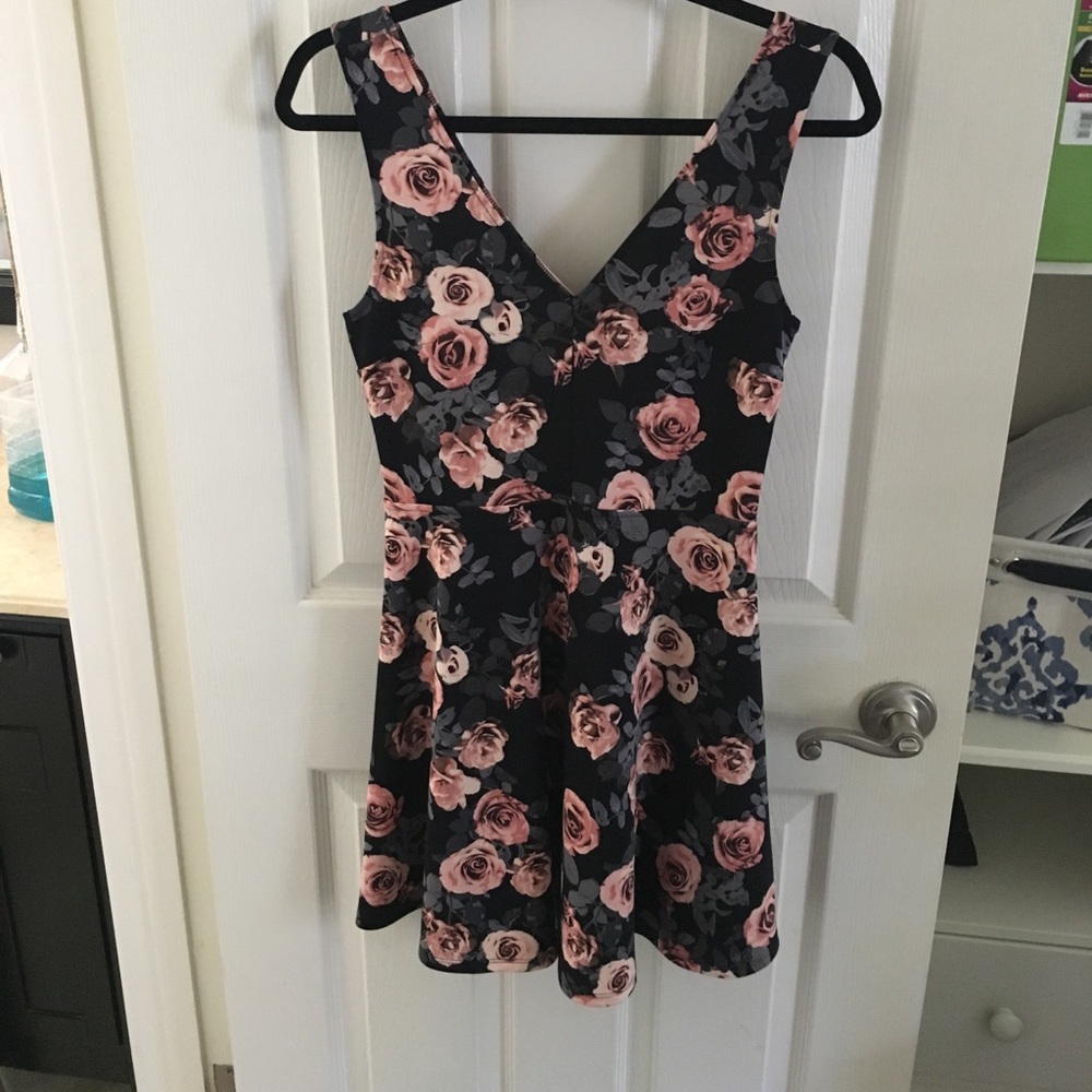Rose mini flare dress